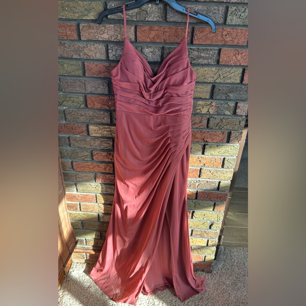 Azazie Deandra Bridesmaids Dress in Desert Rose Pink